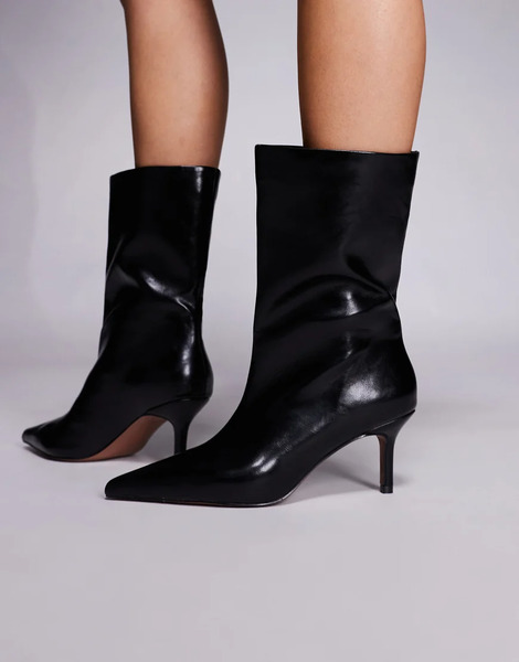  Asos Design Candi Wide Leg Pull On Boots In Black 
