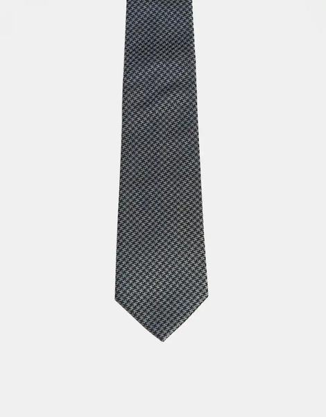  Asos Design Check Tie In Black And White Multi 