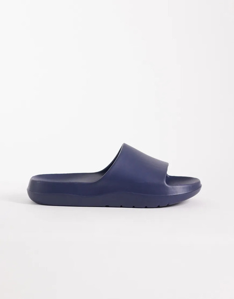  Asos Design Chunky Sliders In Navy 