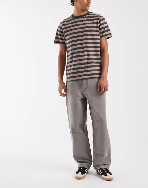  Asos Design Circular Design Collection Co Ord Loose Straight Jeans In Light Wash Grey 