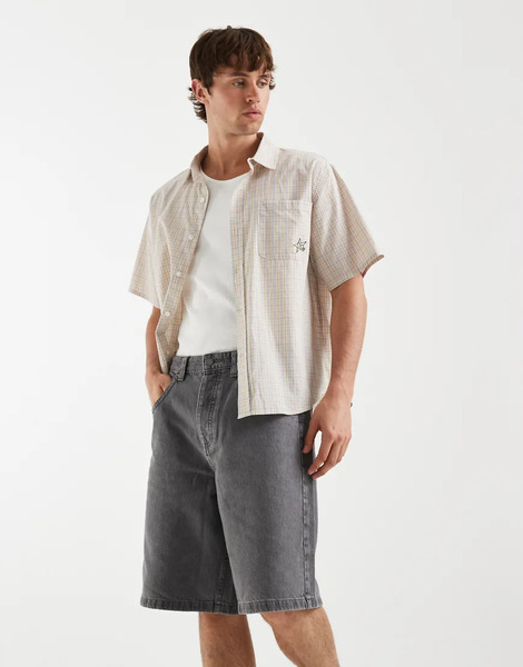  Asos Design Circular Design Collection Denim Jorts In Mid Washed Grey 