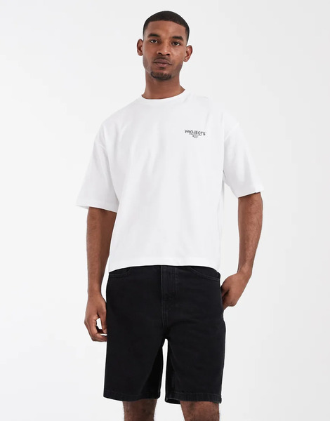  Asos Design Circular Design Collection Denim Jorts In Washed Black 