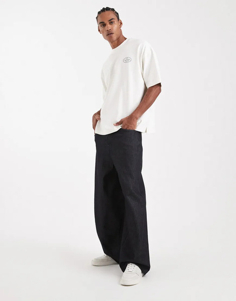  Asos Design Circular Design Collection Heavyweight Oversized Baggy Jeans In Indigo Blue 