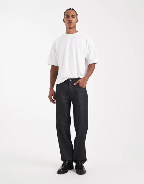  Asos Design Circular Design Collection Heavyweight Straight Jeans In Indigo Blue 