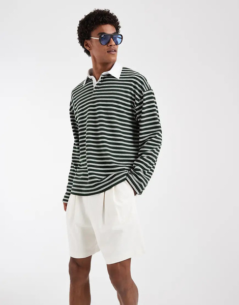  Asos Design Circular Design Collection Pleated Oversized Jersey Shorts In Beige Neutral 