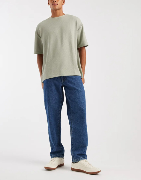  Asos Design Circular Design Collection Straight Jeans In Mid Wash Blue 