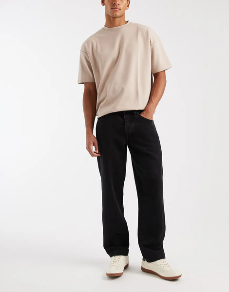  Asos Design Circular Design Collection Straight Jeans In Washed Black 