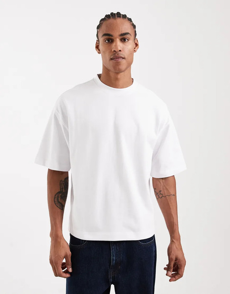  Asos Design Circular Design Collection Super Heavyweight Boxy Oversized T Shirt In White 