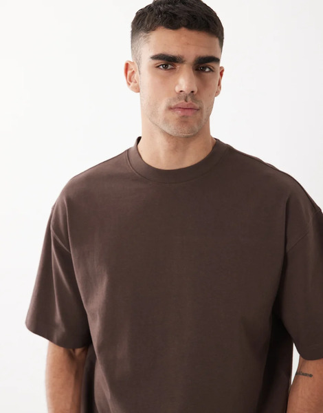  Asos Design Circular Design Collection Super Heavyweight Oversized T Shirt In Brown 
