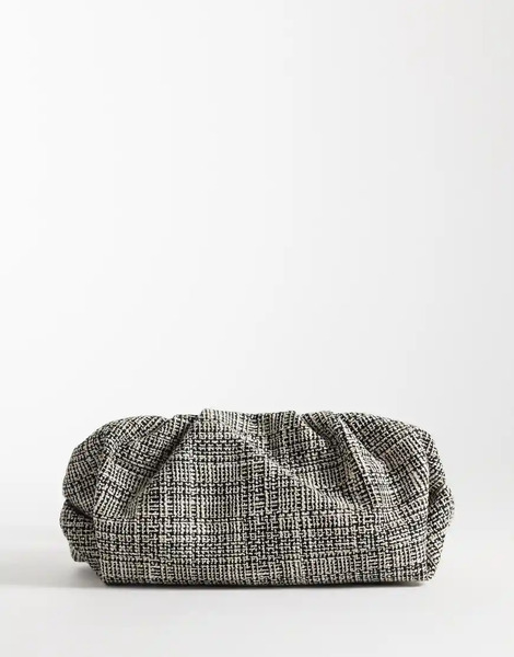  Asos Design Cloud Clutch In Mono Boucle Multi 
