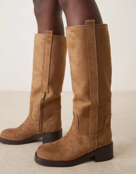  Asos Design Conan Pull On Chunky Boots In Sand Suedette Brown 
