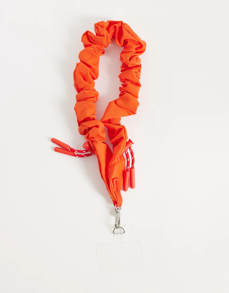  Asos Design Cross Body Ruched Harness For Phone Orange 