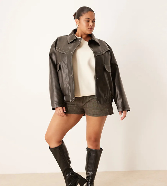  Asos Design Curve Charly Heeled Knee Boots In Black 