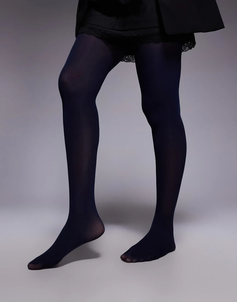  Asos Design 40 Denier Tights In Dark Navy 