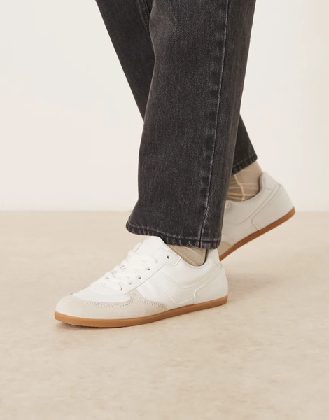  Asos Design Diligent Slim Lace Up Trainers In White 