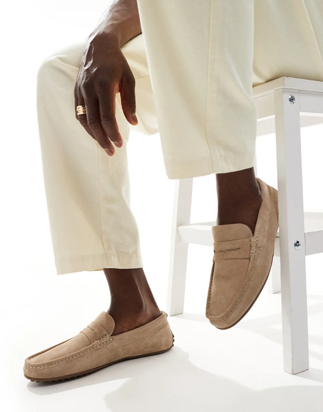  Asos Design Drivers In Stone Suede Neutral 