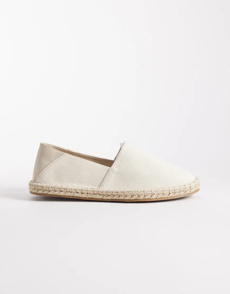  Asos Design Espadrilles With Step Down In Beige Canvas Neutral 