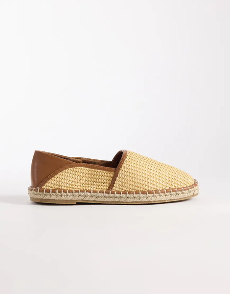  Asos Design Espadrilles With Step Down In Natural Raffia Neutral 