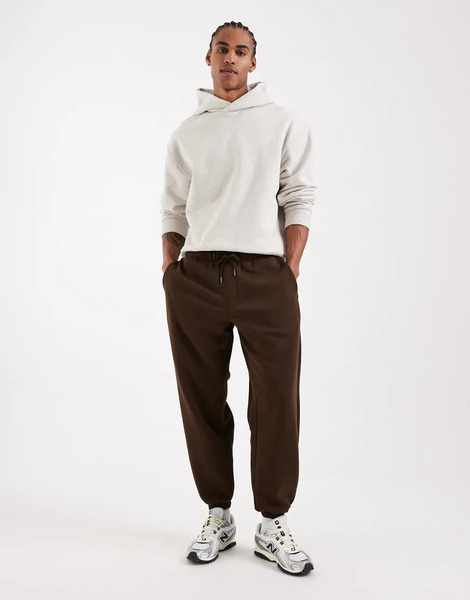  Asos Design Essentials Oversized Joggers In Brown 