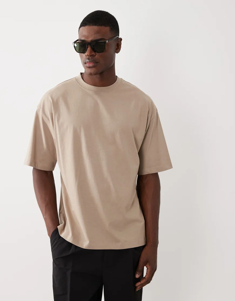  Asos Design Essentials Oversized T Shirt In Stone Neutral 