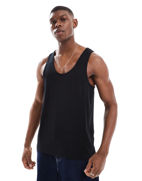  Asos Design Essentials Regular Fit Vest In Black 