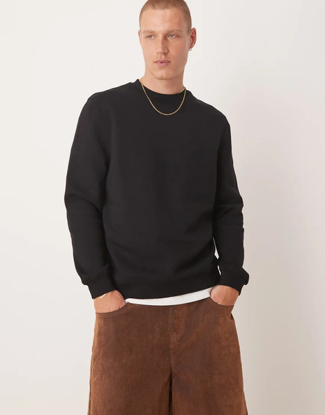  Asos Design Essentials Sweatshirt In Black 