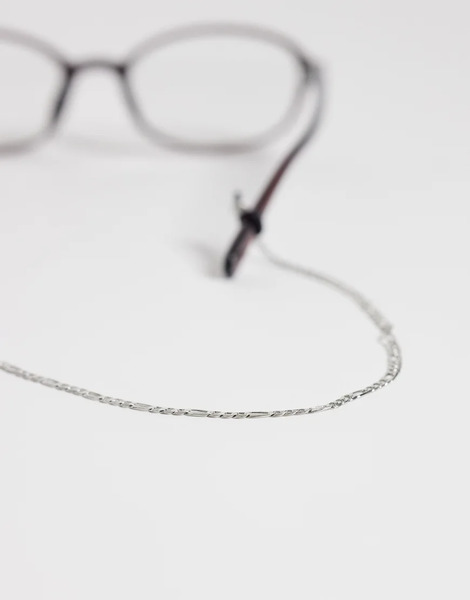  Asos Design Figaro Sunglasses Chain In Silver 