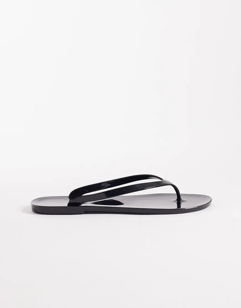  Asos Design Foxton Jelly Flip Flops In Black 