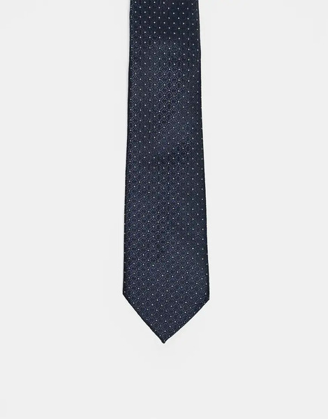 Asos Design Geometric Polka Dot Tie In Navy Black 