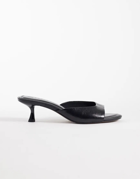  Asos Design High Five Kitten Heel Mules In Black 