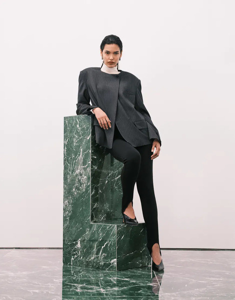  Asos Design Interlock Stirrup Leggings In Black 