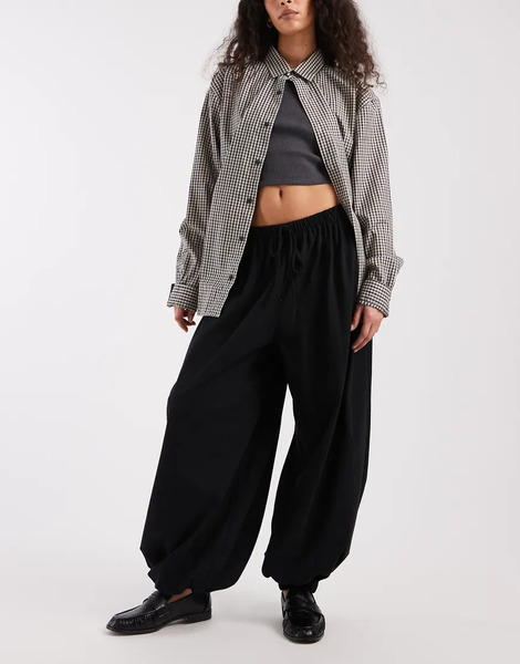  Asos Design Jersey Harem Inspired Trouser In Black 