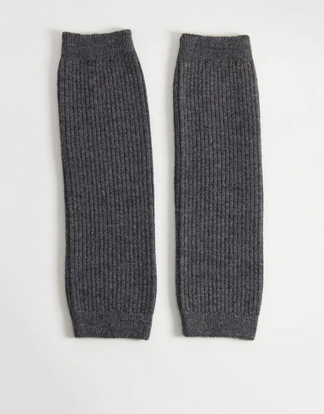  Asos Design Knitted Leg Warmers In Grey 