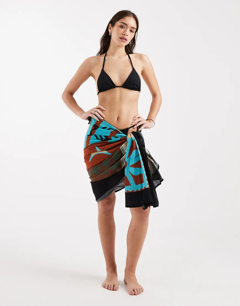  Asos Design Large Abstract Sarong Multi 