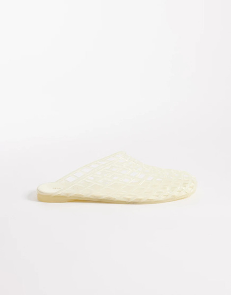  Asos Design Lennox Jelly Mules In Lemon Yellow 