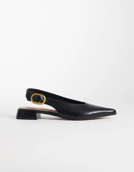  Asos Design Leonora Slingback Ballet In Black 