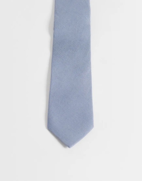  Asos Design Linen Rich Tie In Blue Red 