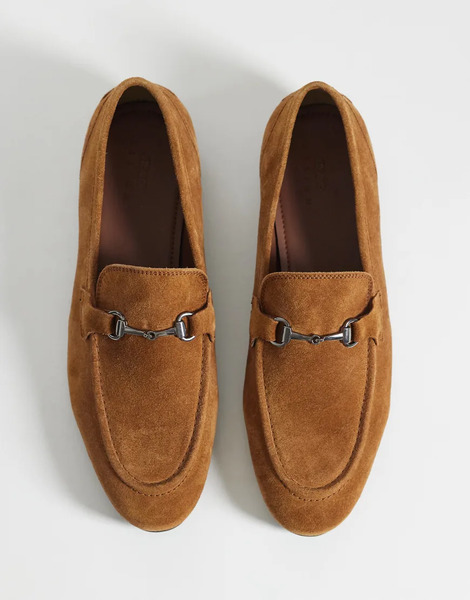  Asos Design Loafer With Snaffle In Tan Suede Brown 