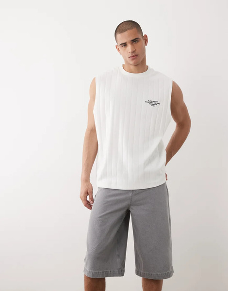  Asos Design Longer Length Denim Jorts In Grey 