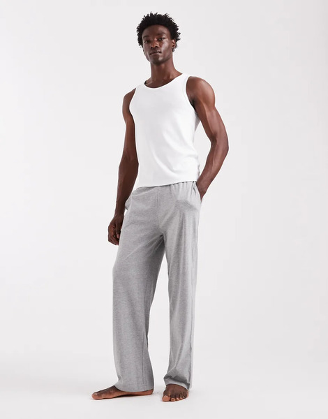  Asos Design Lounge Bottoms In Grey Jersey 