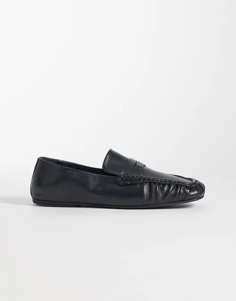  Asos Design Micha Premium Soft Loafer In Black Leather 