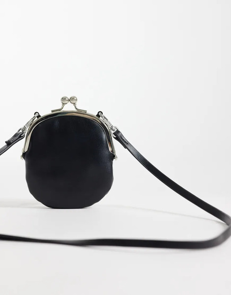  Asos Design Mini Frame Charm Pouch In Black 