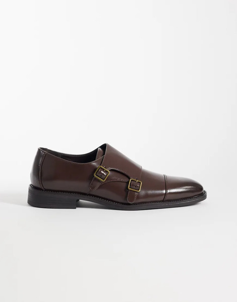  Asos Design Monk Shoes In Brown 