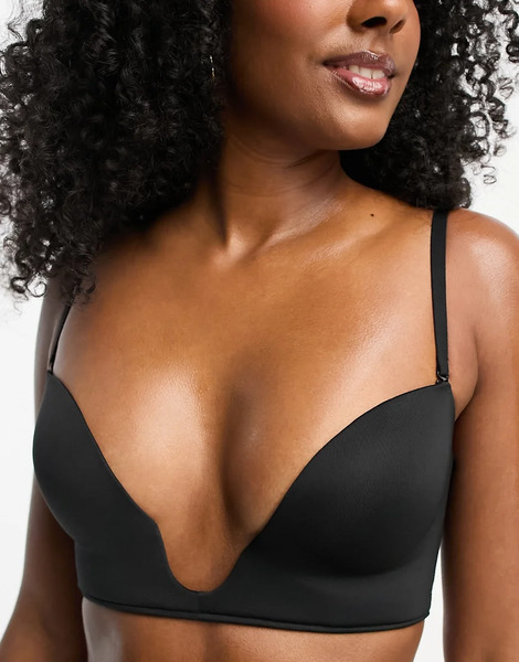  Asos Design Moulded Open Front Plunge Bra In Black 