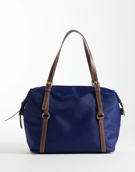  Asos Design Nylon Tote Bag In Navy 