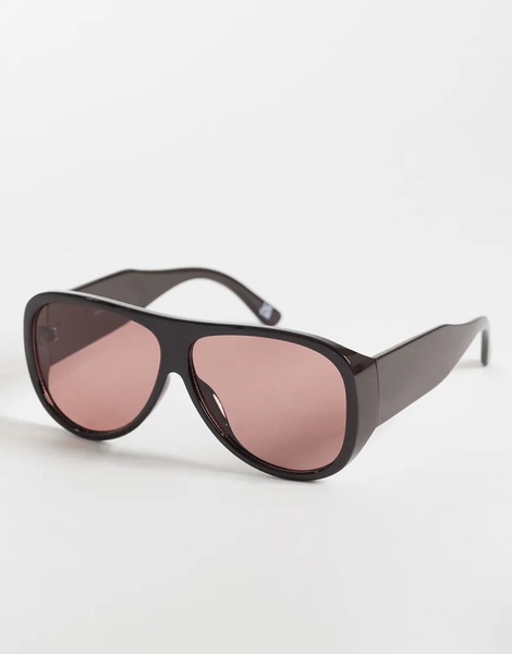  Asos Design Oversized Aviator Sunglasses In Brown 