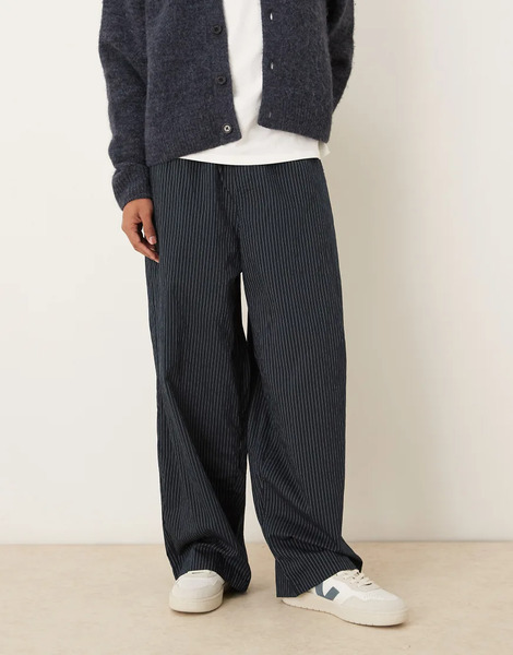  Asos Design Oversized Baggy Pull On Pinstripe Trousers Multi 