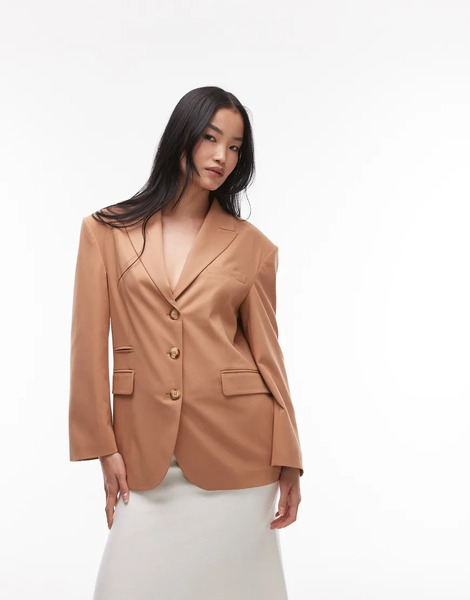  Asos Design Oversized Blazer Co Ord In Camel Brown 