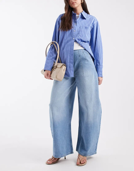  Asos Design Oversized Clean Barrel Blue 