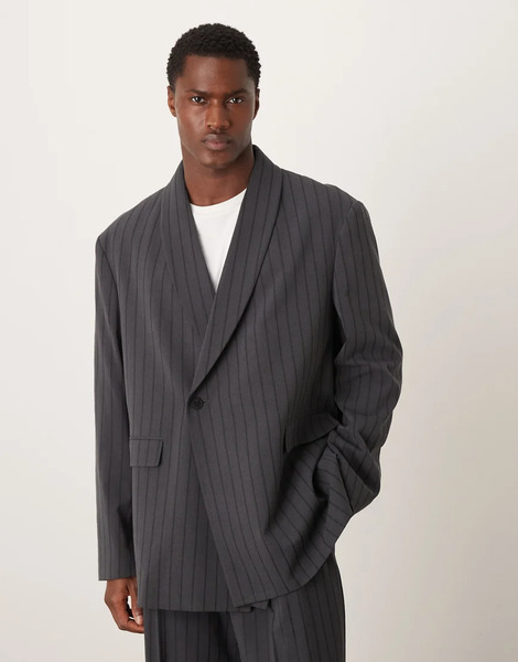  Asos Design Oversized Suit Jacket In Black 